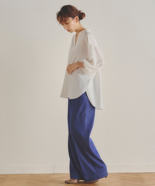 Droite lautreamont(ドロワットロートレアモン)の「【おとなデニム】デニムワイドパンツ≪洗濯機で洗える≫(デニムパンツ・レディース・ネイビー/ブラック・M/S)」の22枚目の写真