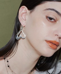 【金属アレルギー対応】Heart Asymmetry Pierce/ハートアシンメトリーフープピアス