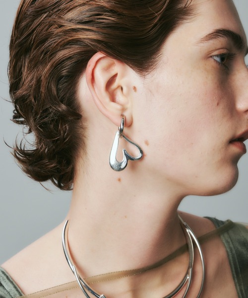 金属アレルギー対応】Heart Asymmetry Pierce/ハートアシンメトリー