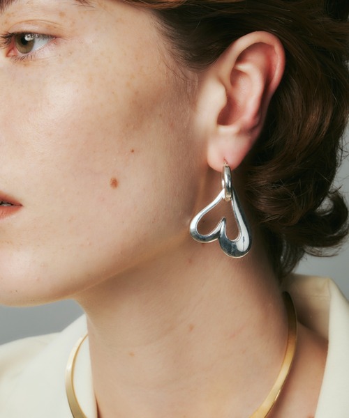 金属アレルギー対応】Heart Asymmetry Pierce/ハートアシンメトリー