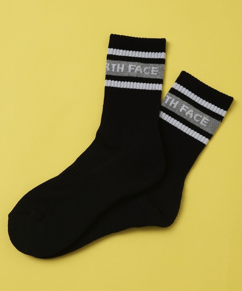 THE NORTH FACE（ザノースフェイス）の「【THE NORTH FACE/ザノースフェイス】2Pミッドソックス ストライプロゴ/2足組靴下（ソックス/靴下・メンズ・ホワイト×ブラック・M/L）」の3枚目の写真