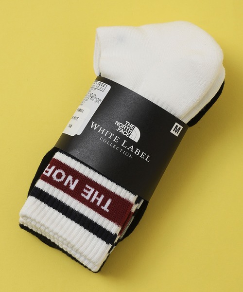 THE NORTH FACE（ザノースフェイス）の「【THE NORTH FACE/ザノースフェイス】2Pミッドソックス ストライプロゴ/2足組靴下（ソックス/靴下・メンズ・ホワイト×ブラック・M/L）」の5枚目の写真