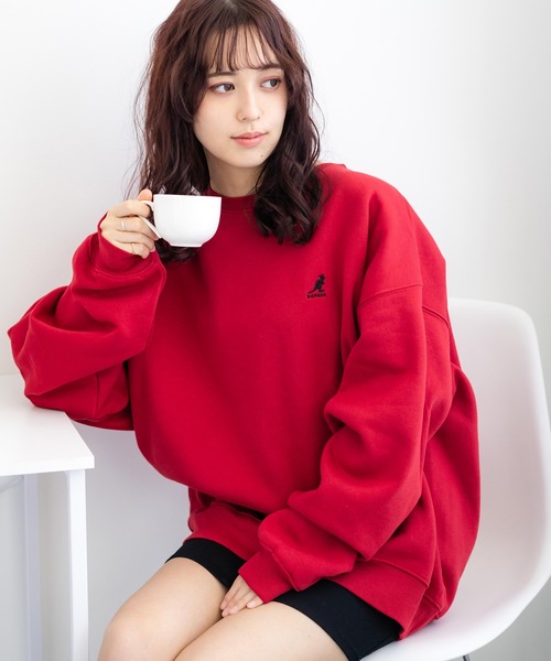 KANGOL(カンゴール)の「KANGOL カンゴール 別注コラボ オーバーサイズ裏起毛ロゴスウェット/トレーナー(スウェット・メンズ・ブラック/ブルー/杢グレー/チャコール/ネイビー/グリーン/レッド/ホワイト・M/L/XL)」の8枚目の写真