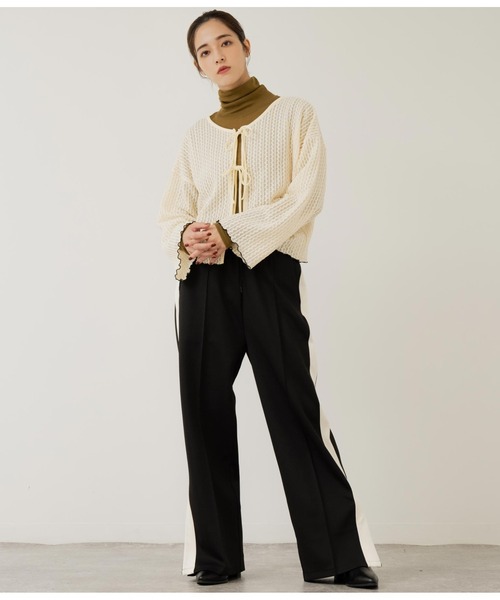 ANAP（アナップ）の「前後2WAY シアーリボン カーディガン 長袖（カーディガン/ボレロ・レディース・グレー/アイボリー/ブラック・FREE）」の6枚目の写真