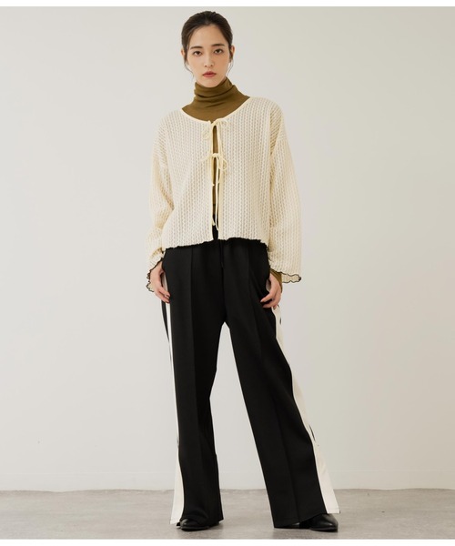 ANAP（アナップ）の「前後2WAY シアーリボン カーディガン 長袖（カーディガン/ボレロ・レディース・グレー/アイボリー/ブラック・FREE）」の12枚目の写真