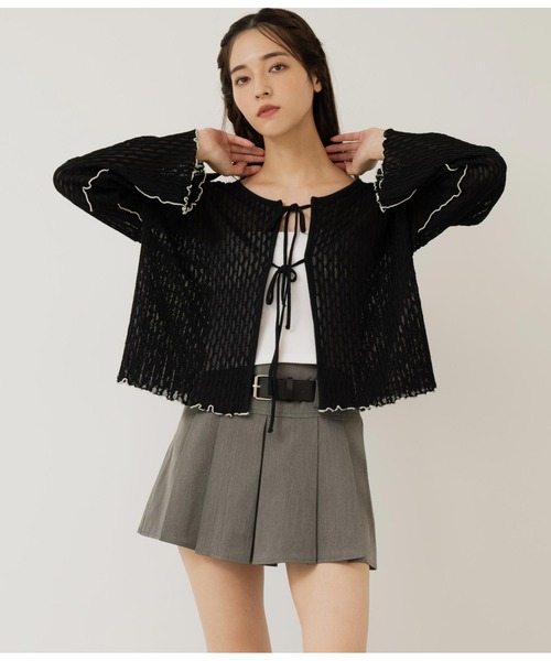 ANAP（アナップ）の「前後2WAY シアーリボン カーディガン 長袖（カーディガン/ボレロ・レディース・グレー/アイボリー/ブラック・FREE）」の18枚目の写真