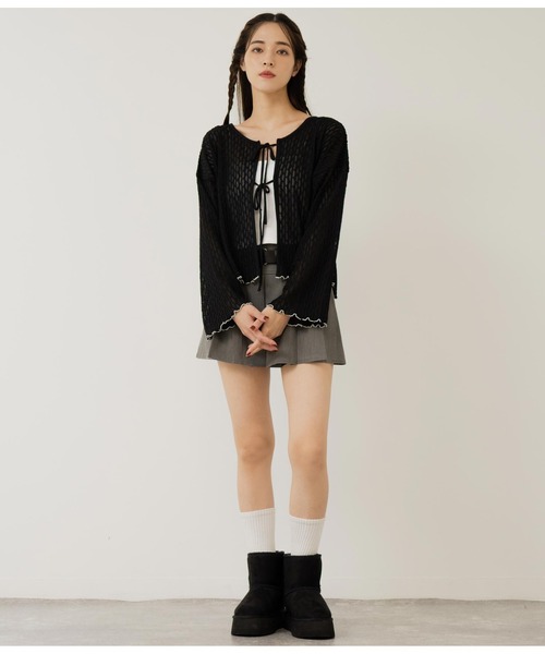 ANAP（アナップ）の「前後2WAY シアーリボン カーディガン 長袖（カーディガン/ボレロ・レディース・グレー/アイボリー/ブラック・FREE）」の16枚目の写真