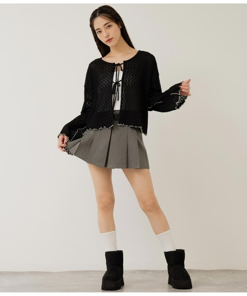 ANAP（アナップ）の「前後2WAY シアーリボン カーディガン 長袖（カーディガン/ボレロ・レディース・グレー/アイボリー/ブラック・FREE）」の21枚目の写真