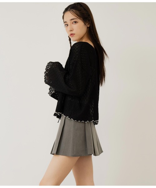 ANAP（アナップ）の「前後2WAY シアーリボン カーディガン 長袖（カーディガン/ボレロ・レディース・グレー/アイボリー/ブラック・FREE）」の10枚目の写真