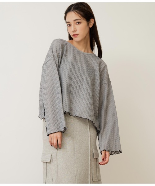 ANAP（アナップ）の「前後2WAY シアーリボン カーディガン 長袖（カーディガン/ボレロ・レディース・グレー/アイボリー/ブラック・FREE）」の13枚目の写真