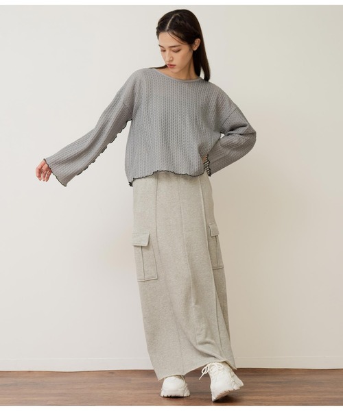 ANAP（アナップ）の「前後2WAY シアーリボン カーディガン 長袖（カーディガン/ボレロ・レディース・グレー/アイボリー/ブラック・FREE）」の11枚目の写真