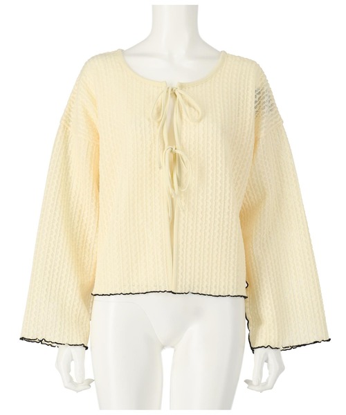 ANAP（アナップ）の「前後2WAY シアーリボン カーディガン 長袖（カーディガン/ボレロ・レディース・グレー/アイボリー/ブラック・FREE）」の17枚目の写真