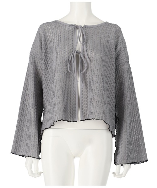 ANAP（アナップ）の「前後2WAY シアーリボン カーディガン 長袖（カーディガン/ボレロ・レディース・グレー/アイボリー/ブラック・FREE）」の22枚目の写真