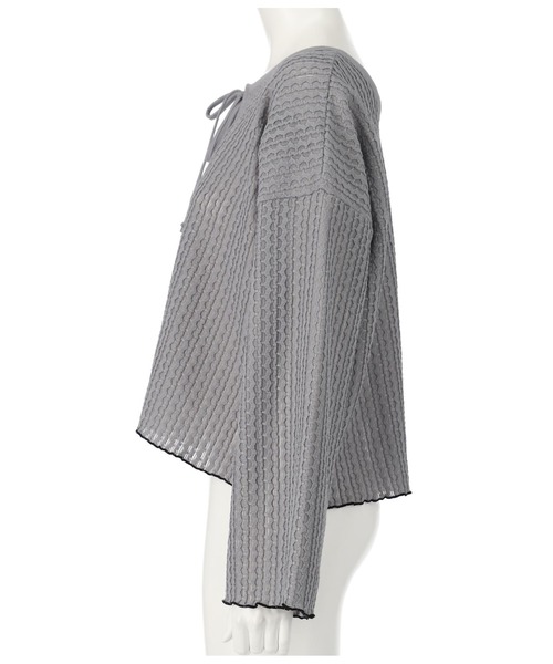 ANAP（アナップ）の「前後2WAY シアーリボン カーディガン 長袖（カーディガン/ボレロ・レディース・グレー/アイボリー/ブラック・FREE）」の8枚目の写真
