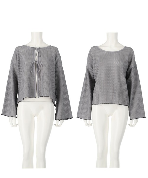ANAP（アナップ）の「前後2WAY シアーリボン カーディガン 長袖（カーディガン/ボレロ・レディース・グレー/アイボリー/ブラック・FREE）」の14枚目の写真