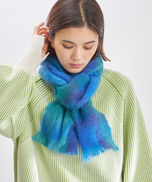 SHIPS（シップス）の「CUSHENDALE:MOHAIR DRUMIN STOLE ◇（マフラー・レディース・ベージュ/ブルー/ピンク系・ONE SIZE）」の2枚目の写真