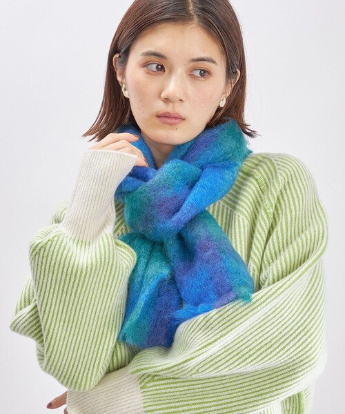 SHIPS（シップス）の「CUSHENDALE:MOHAIR DRUMIN STOLE ◇（マフラー・レディース・ベージュ/ブルー/ピンク系・ONE SIZE）」の15枚目の写真