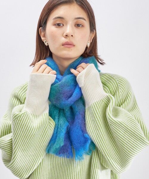 SHIPS（シップス）の「CUSHENDALE:MOHAIR DRUMIN STOLE ◇（マフラー・レディース・ベージュ/ブルー/ピンク系・ONE SIZE）」の16枚目の写真