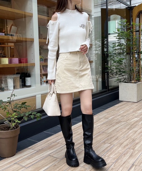 セール】NC刺繍コール天台形ミニスカート（スカート）｜one after