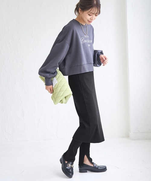 ROPE' PICNIC（ロペピクニック）の「リブスカート付きカットパンツ（その他パンツ・レディース・ブラック/カーキ・40/38）」の4枚目の写真