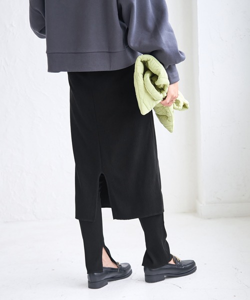 ROPE' PICNIC（ロペピクニック）の「リブスカート付きカットパンツ（その他パンツ・レディース・ブラック/カーキ・40/38）」の7枚目の写真