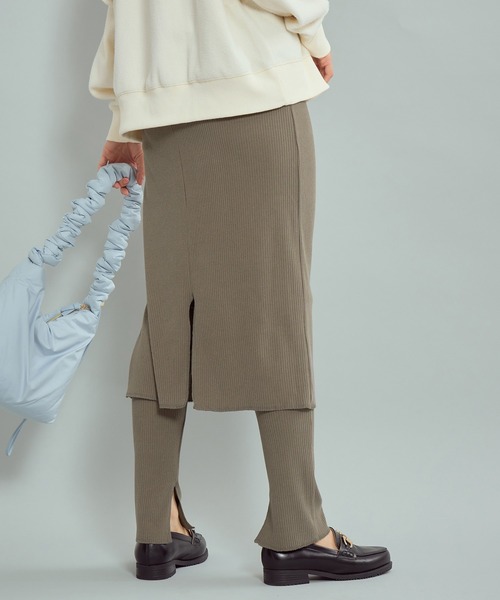 ROPE' PICNIC（ロペピクニック）の「リブスカート付きカットパンツ（その他パンツ・レディース・ブラック/カーキ・40/38）」の21枚目の写真