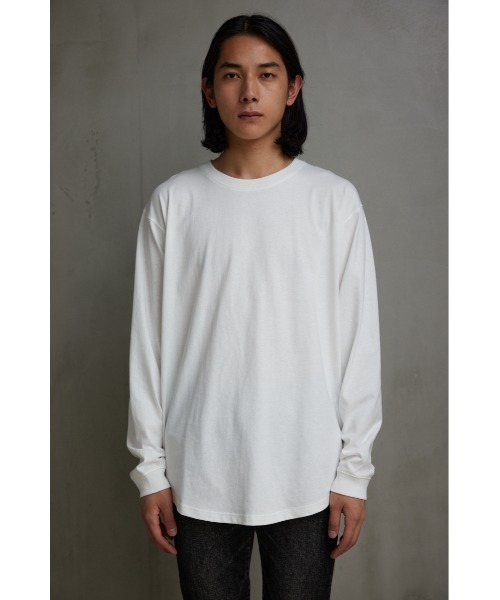 AZUL by moussy（アズールバイマウジー）の「ラウンドヘムロングTシャツ（Tシャツ/カットソー・メンズ・ホワイト・LARGE/MEDIUM）」の5枚目の写真