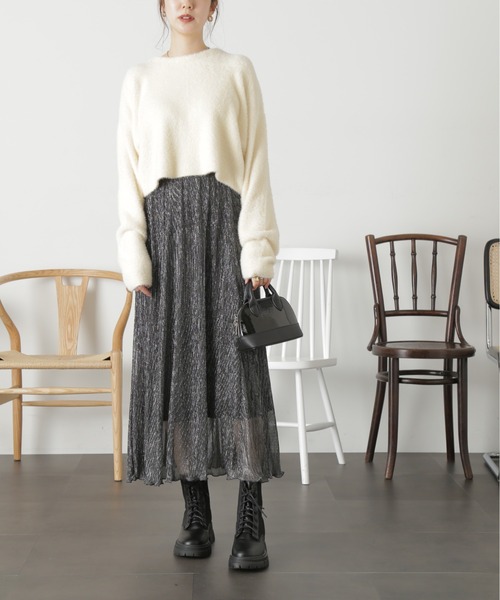 FREE'S MART(フリーズマート)の「ラメプリーツスカート(スカート・レディース・ブラック/ゴールド/シルバー・SMALL/MEDIUM)」の5枚目の写真