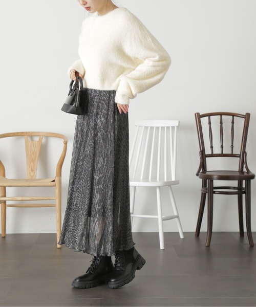 FREE'S MART(フリーズマート)の「ラメプリーツスカート(スカート・レディース・ブラック/ゴールド/シルバー・SMALL/MEDIUM)」の6枚目の写真