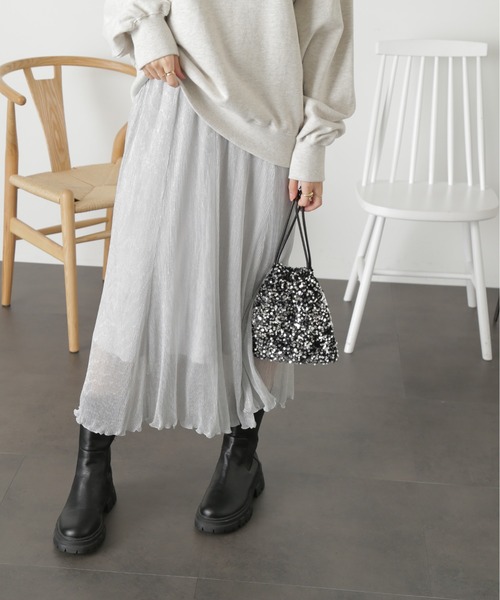 FREE'S MART(フリーズマート)の「ラメプリーツスカート(スカート・レディース・ブラック/ゴールド/シルバー・SMALL/MEDIUM)」の22枚目の写真