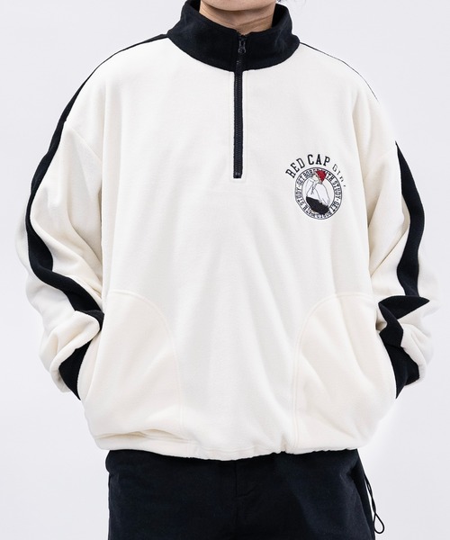 Red Cap Girl（レッドキャプガール）の「【a-r】〔Red Cap Girl/レッドキャップガール〕 サイドライン フリースハーフジッププルオーバー（スウェット・メンズ・ベージュ/チャコールグレー/アイボリー/ブラック/グレー/オートミール/ブラック系その他・LARGE/MEDIUM/X-LARGE）」の16枚目の写真