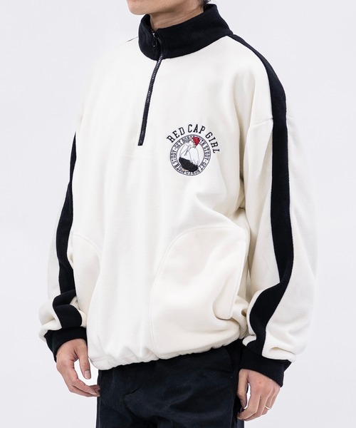 Red Cap Girl（レッドキャプガール）の「【a-r】〔Red Cap Girl/レッドキャップガール〕 サイドライン フリースハーフジッププルオーバー（スウェット・メンズ・ベージュ/チャコールグレー/アイボリー/ブラック/グレー/オートミール/ブラック系その他・LARGE/MEDIUM/X-LARGE）」の17枚目の写真