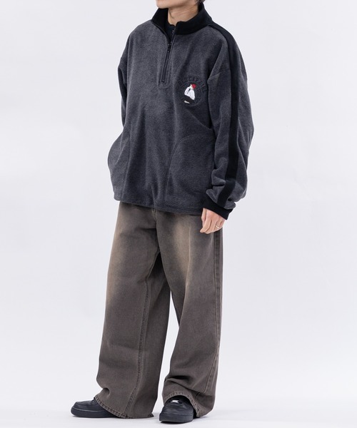 Red Cap Girl（レッドキャプガール）の「【a-r】〔Red Cap Girl/レッドキャップガール〕 サイドライン フリースハーフジッププルオーバー（スウェット・メンズ・ベージュ/チャコールグレー/アイボリー/ブラック/グレー/オートミール/ブラック系その他・LARGE/MEDIUM/X-LARGE）」の15枚目の写真