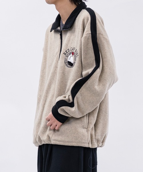 Red Cap Girl（レッドキャプガール）の「【a-r】〔Red Cap Girl/レッドキャップガール〕 サイドライン フリースハーフジッププルオーバー（スウェット・メンズ・ベージュ/チャコールグレー/アイボリー/ブラック/グレー/オートミール/ブラック系その他・LARGE/MEDIUM/X-LARGE）」の12枚目の写真