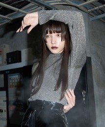 JOSEMOON♡ストール*カシミア混*josemoon*ジョゼムーン セール】HOLES KNIT SHORT TOPS/ホールズニットショートトップス