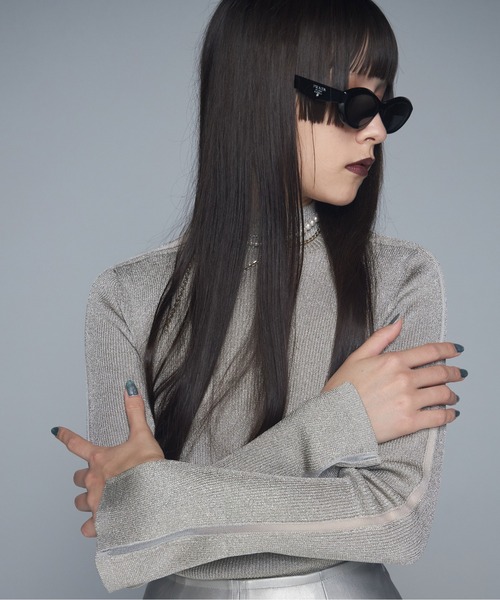 josemoon シルバーラメトップス JOSE MOON（ジョゼムーン）の「METALLIC KNIT TOPS/メタリック