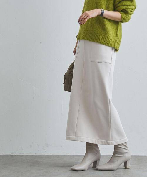 coen（コーエン）の「REVERSEWARMナロースカート（WEB限定カラー）（スカート・レディース・ブラック/オリーブ/ナチュラル/ライトグレー/ダークグレー・M/L）」の5枚目の写真