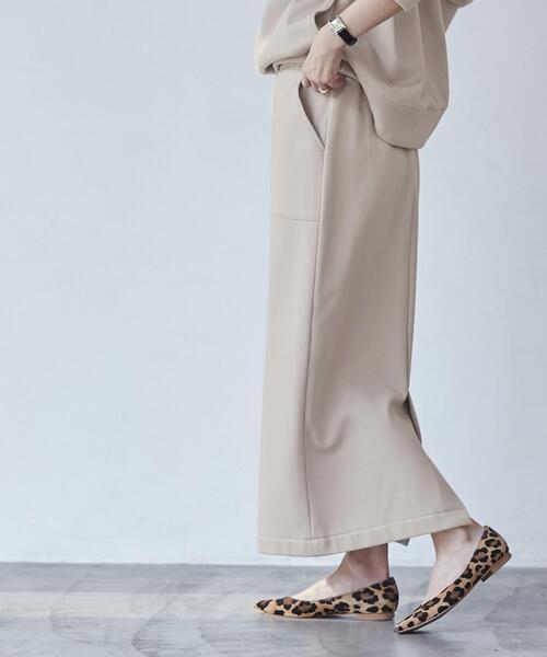 coen（コーエン）の「REVERSEWARMナロースカート（WEB限定カラー）（スカート・レディース・ブラック/オリーブ/ナチュラル/ライトグレー/ダークグレー・M/L）」の7枚目の写真