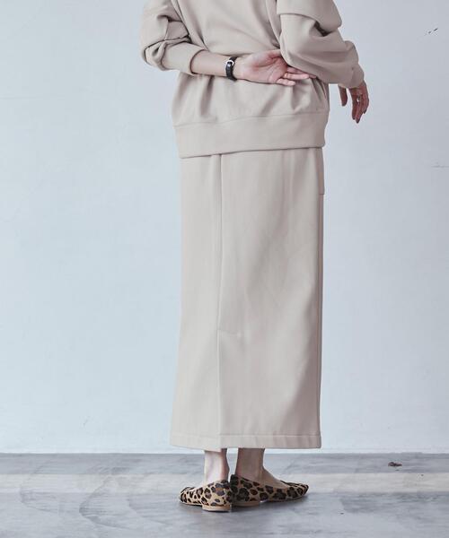 coen（コーエン）の「REVERSEWARMナロースカート（WEB限定カラー）（スカート・レディース・ブラック/オリーブ/ナチュラル/ライトグレー/ダークグレー・M/L）」の8枚目の写真