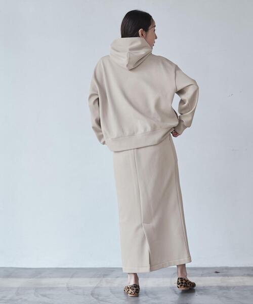 coen（コーエン）の「REVERSEWARMナロースカート（WEB限定カラー）（スカート・レディース・ブラック/オリーブ/ナチュラル/ライトグレー/ダークグレー・M/L）」の11枚目の写真