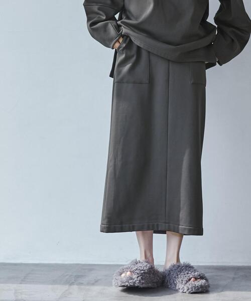 coen（コーエン）の「REVERSEWARMナロースカート（WEB限定カラー）（スカート・レディース・ブラック/オリーブ/ナチュラル/ライトグレー/ダークグレー・M/L）」の14枚目の写真