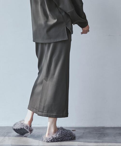 coen（コーエン）の「REVERSEWARMナロースカート（WEB限定カラー）（スカート・レディース・ブラック/オリーブ/ナチュラル/ライトグレー/ダークグレー・M/L）」の15枚目の写真