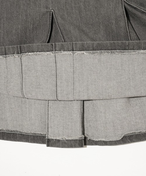 MILKFED.（ミルクフェド）の「BOX PLEAT MINI SKIRT（デニムスカート・レディース・ブラック/ライトインディゴブルー・M/S）」の16枚目の写真