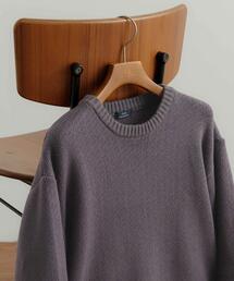 Mウォッシャブル バーズアイ クルーニット