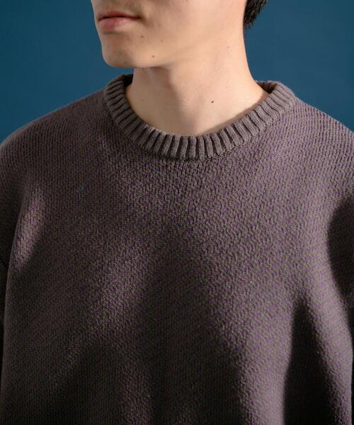 ITEMS URBANRESEARCH（アイテムズ アーバンリサーチ）の「Mウォッシャブル バーズアイ クルーニット（ニット/セーター・メンズ・グレー/ブラック/ネイビー・MEDIUM/LARGE）」の5枚目の写真