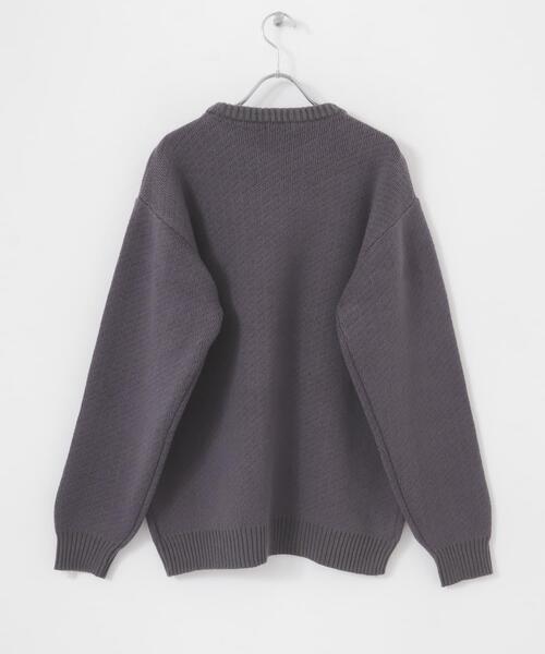 ITEMS URBANRESEARCH（アイテムズ アーバンリサーチ）の「Mウォッシャブル バーズアイ クルーニット（ニット/セーター・メンズ・グレー/ブラック/ネイビー・MEDIUM/LARGE）」の9枚目の写真