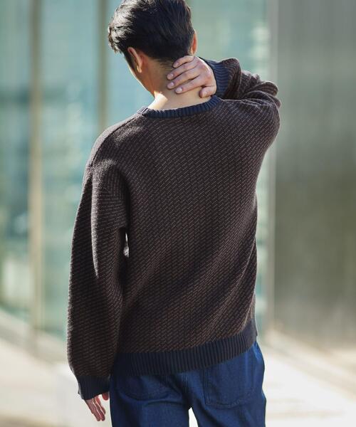 ITEMS URBANRESEARCH（アイテムズ アーバンリサーチ）の「Mウォッシャブル バーズアイ クルーニット（ニット/セーター・メンズ・グレー/ブラック/ネイビー・MEDIUM/LARGE）」の16枚目の写真