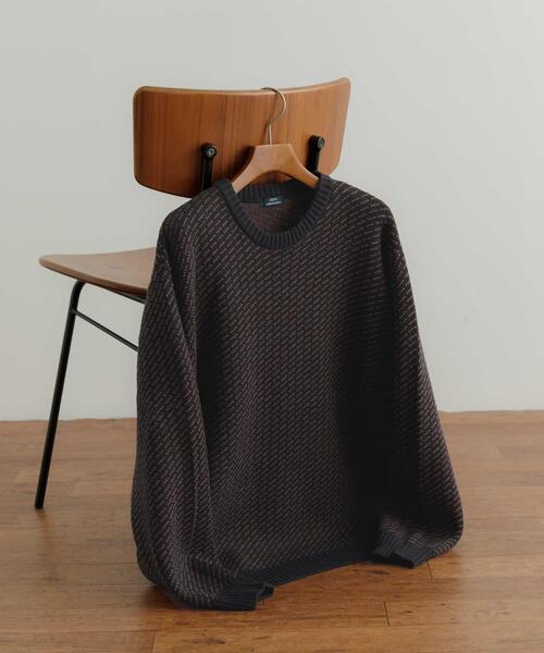 ITEMS URBANRESEARCH（アイテムズ アーバンリサーチ）の「Mウォッシャブル バーズアイ クルーニット（ニット/セーター・メンズ・グレー/ブラック/ネイビー・MEDIUM/LARGE）」の17枚目の写真