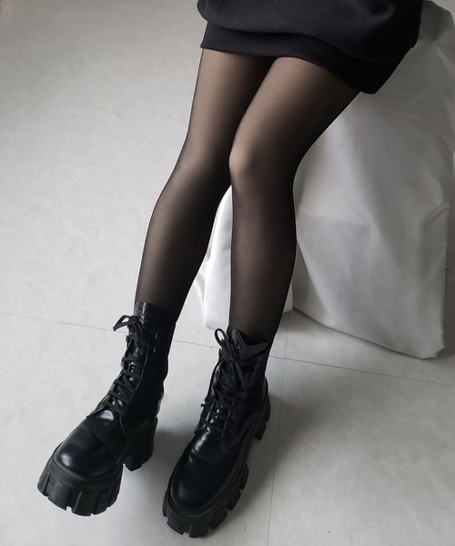 me+em select(ミームセレクト)の「【 220デニール 】あったか裏起毛ストッキングフェイクタイツ(タイツ/ストッキング・レディース・ブラック・FREE)」の14枚目の写真