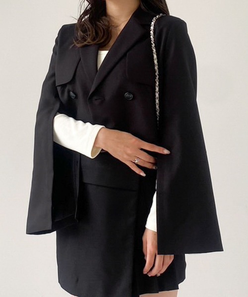 Heather(ヘザー)の「Design Tailored Jacket 984981(テーラードジャケット・レディース・ブラック/ブラウン/グレー・FREE)」の11枚目の写真